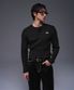 B PENDANT HENRY NECK MUSCLE FIT LONG SLEEVE [BLACK]