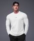 SILVER B LOGO MUSCLE FIT LONG SLEEVE [WHITE]