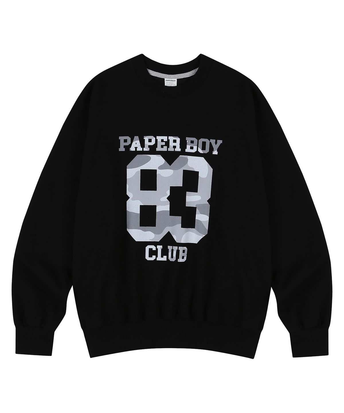 페이퍼보이(PAPERBOY) 카모83 스웨트셔츠-블랙
