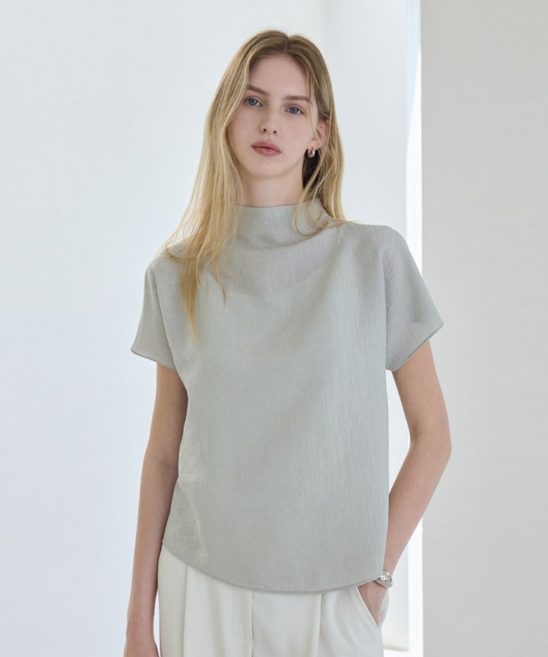 Summer Wool Crease Blouse_Light Olive