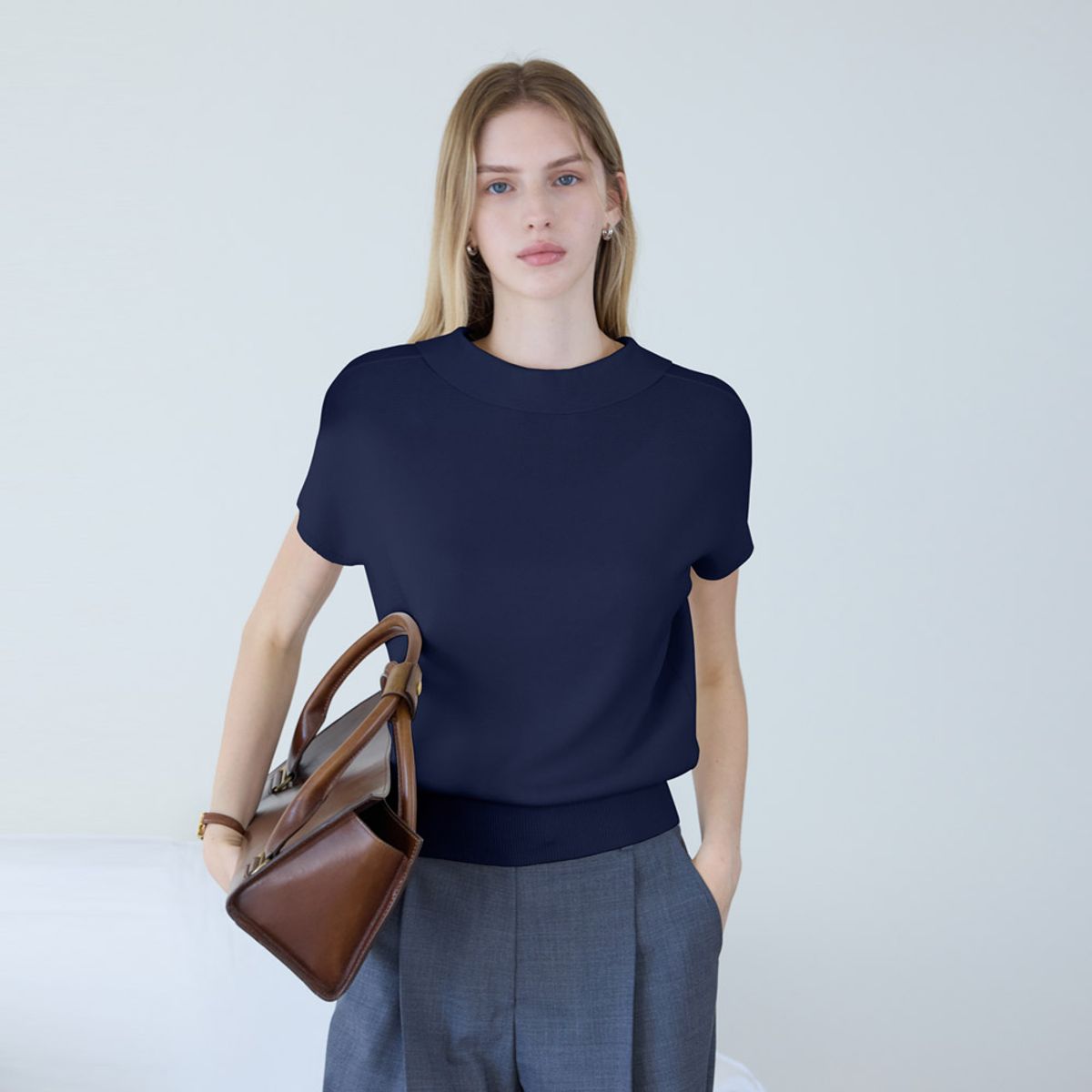 히이크(HYYK) Collar Two-way Knit_Dark Navy