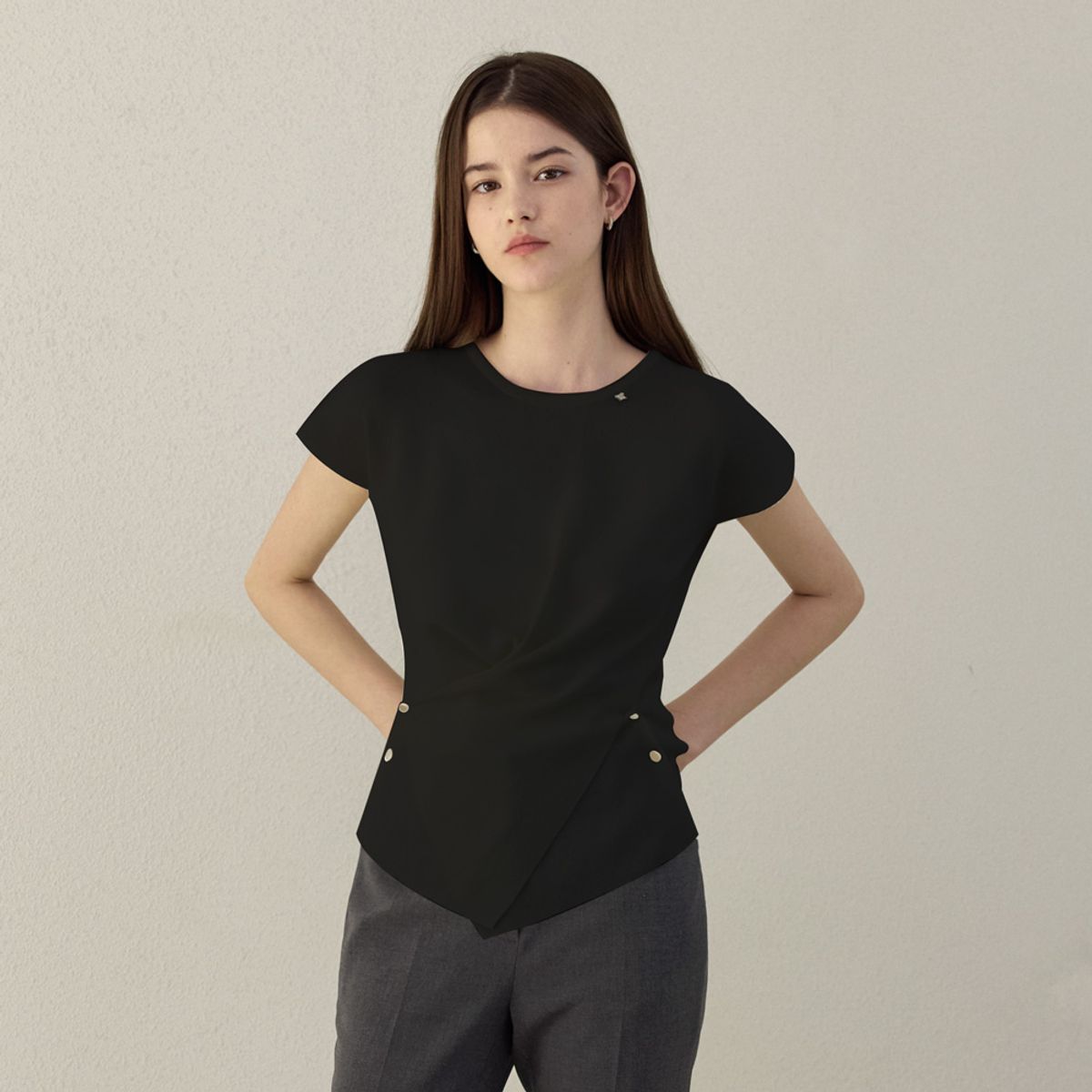 히이크(HYYK) Cross Drape Knit_Black