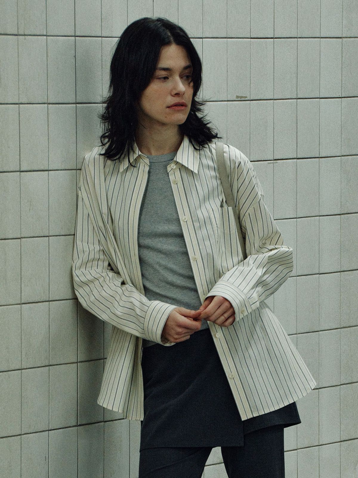 레이브(RAIVE) Oversized Stripe Shirts VW6SB217_2color