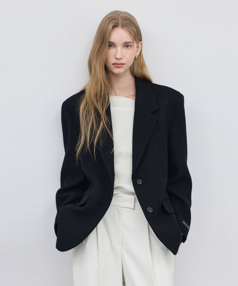 Alpaca Modern Tailored Jacket_Black