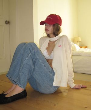 Crayon wool round cardigan - Ivory