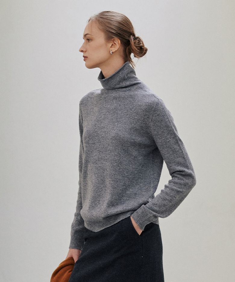 Wool 100 Whole Garment Knit_Melange Gray