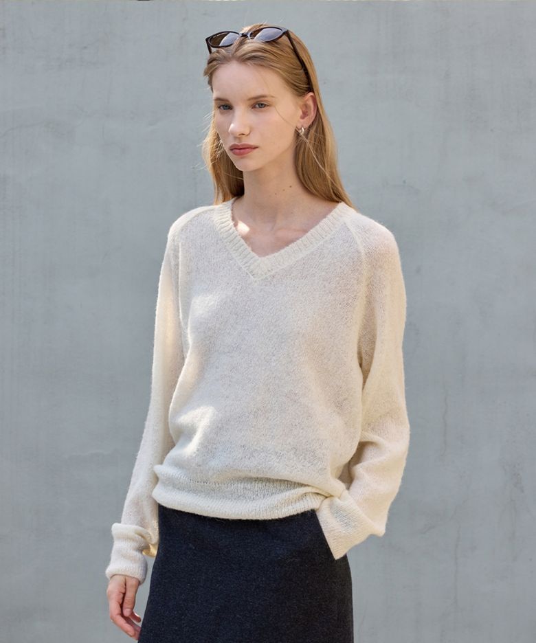 Wool Alpaca Plain Knit_Cream