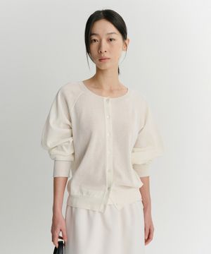 LOA ROUND SLEEVE CARDIGAN (IVORY)