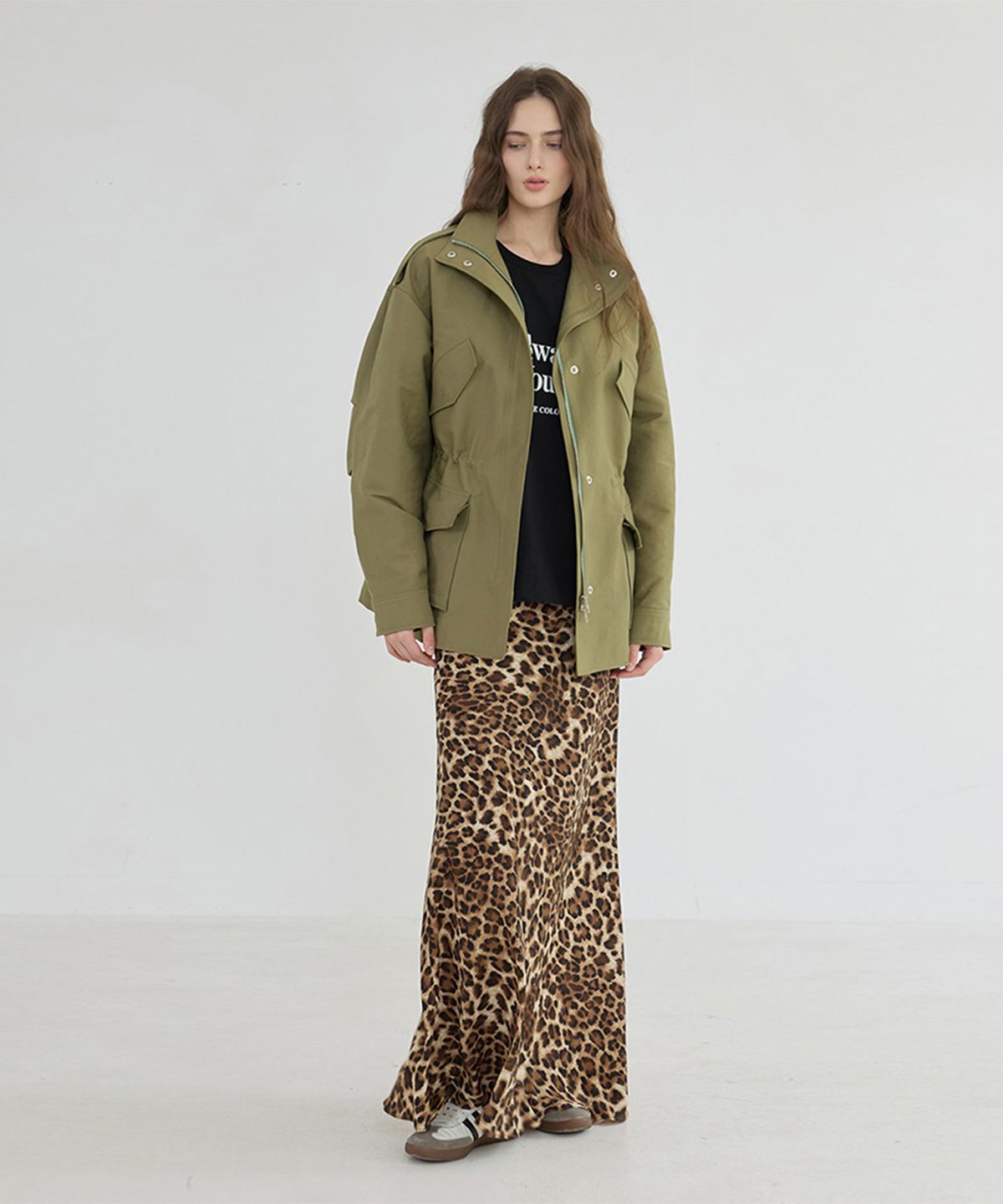 퀸스래빗(Q'SRB) Airy Drawstring Highneck Jumper - KHAKI