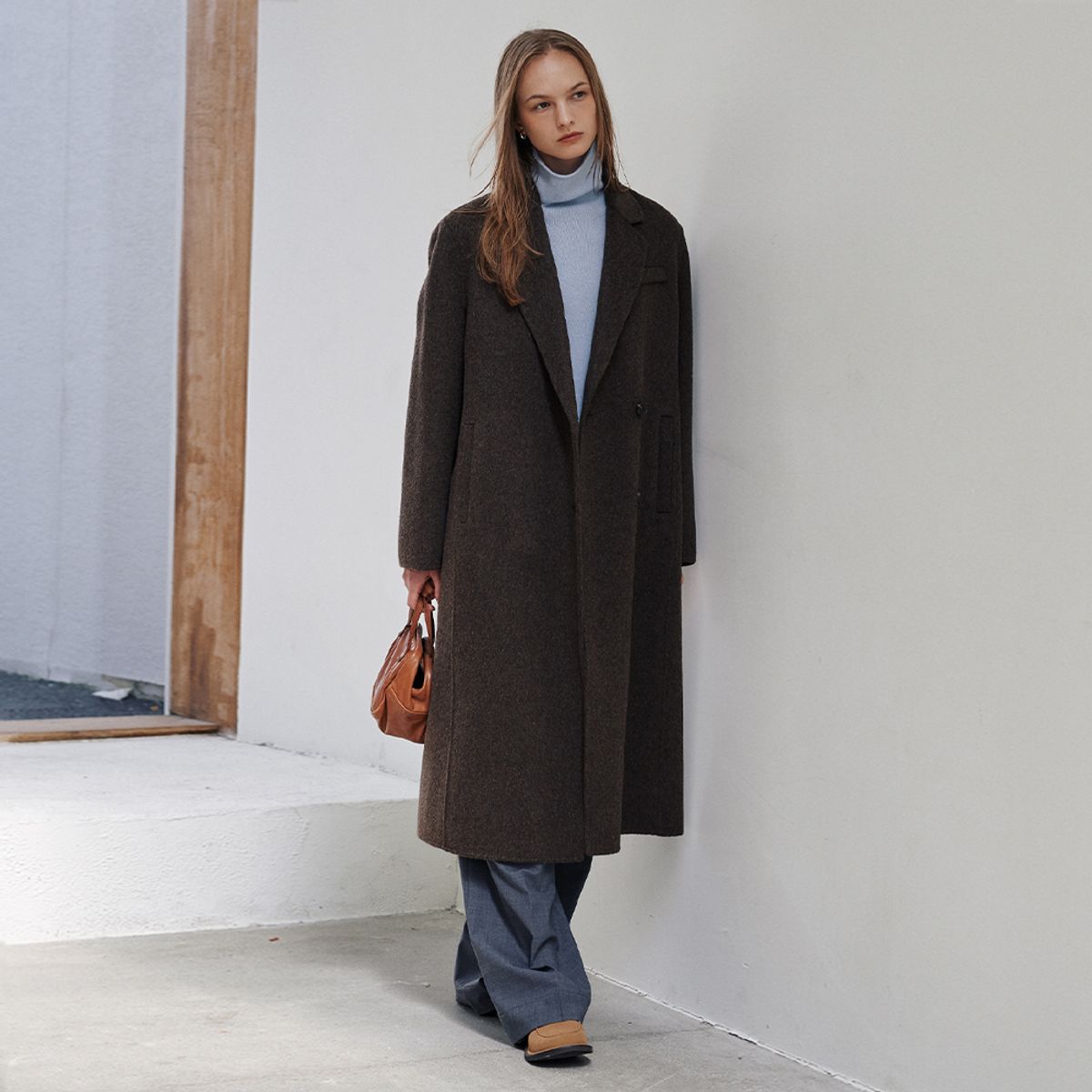 히이크(HYYK) Camel Handmade Tailored Coat_Oak Brown