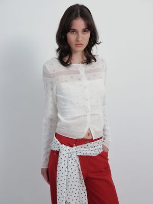 Dot Button Knit Cardigan VK6SD350_2color