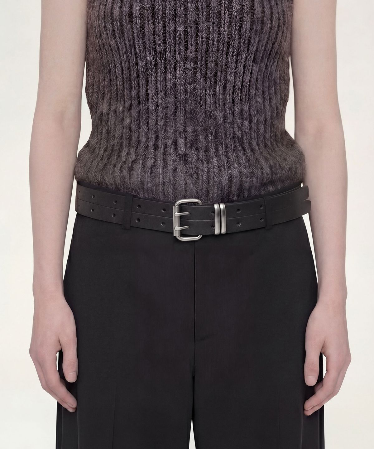 언더컨트롤 스튜디오(UNDERCONTROL STUDIO) 소가죽 더블 벨트 DOUBLE LAYERED BELT / BLACK