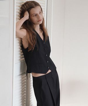 Stripe Four Set Up Suit-Single Breast Vest