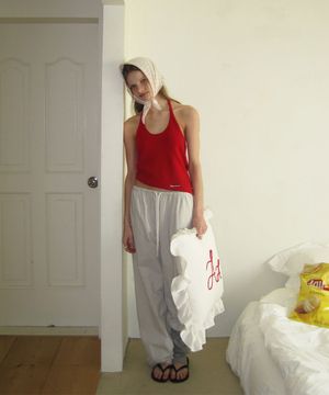 Penna stripe banding pants - Skyblue