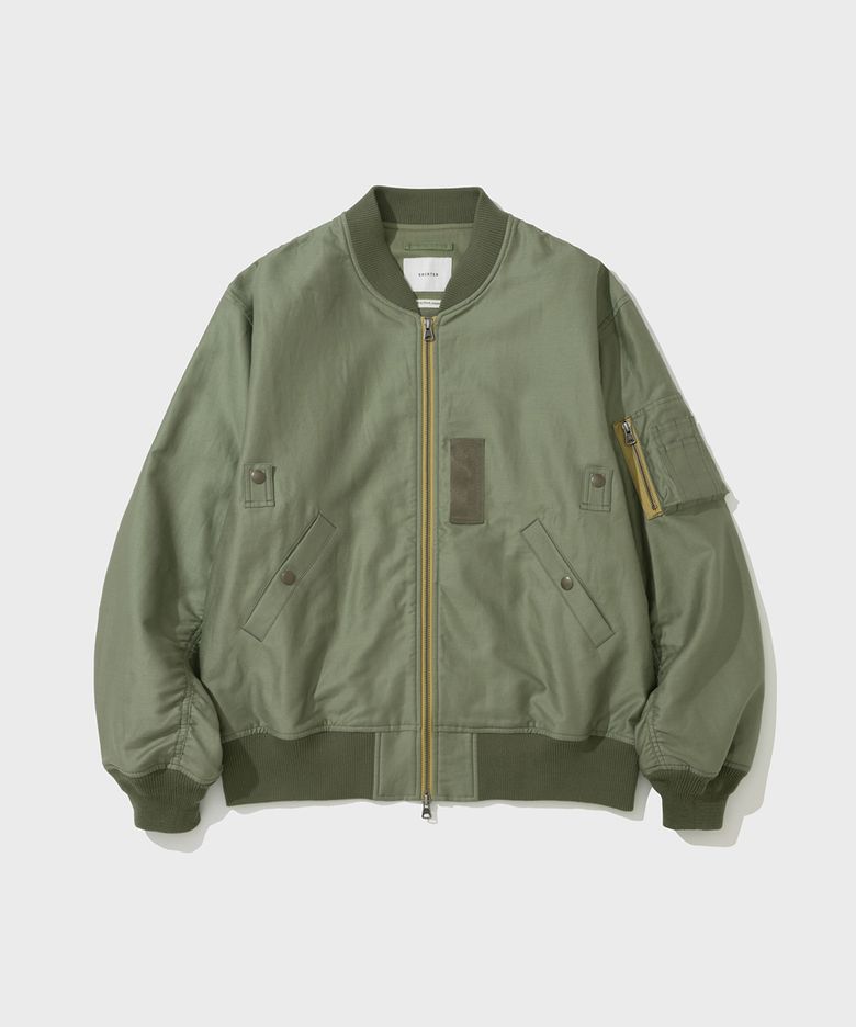 LINEN MOLESKIN FLIGHT JACKET (OLIVE)