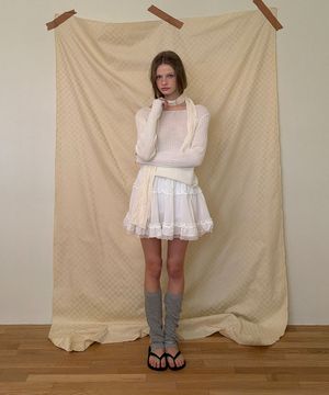 Belly lace mini skirt - Ivory