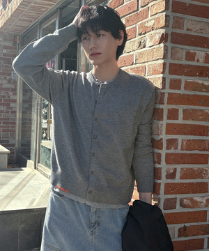 MAN 핸드 스티치 레이어드 가디건 [GREY] / GF1MKC005