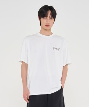 블러 그래픽 티셔츠 화이트