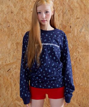 FN OG LONG SLV TEE flower navy