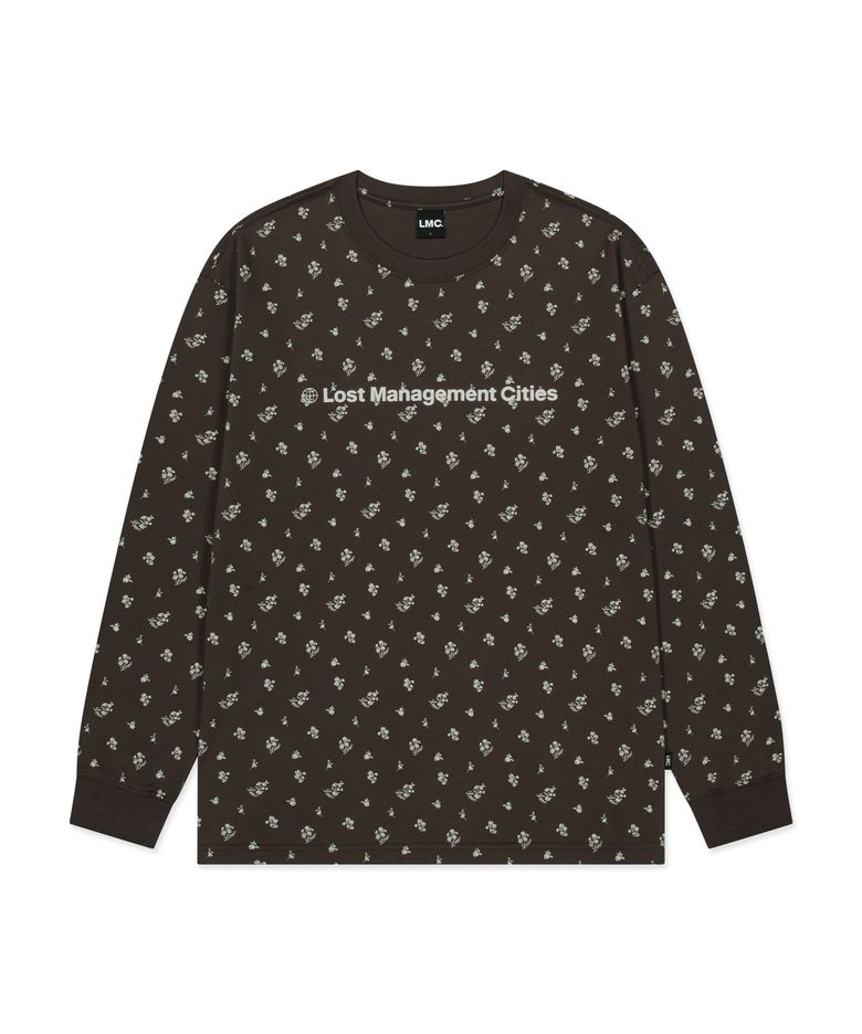 FN OG LONG SLV TEE flower brown