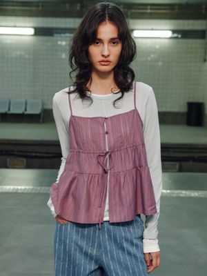 Pintuck Lace Bustier Blouse VW6SB310_3color