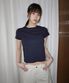 (woman) [크롭/일반] 시그니처 스탠 반팔_Navy