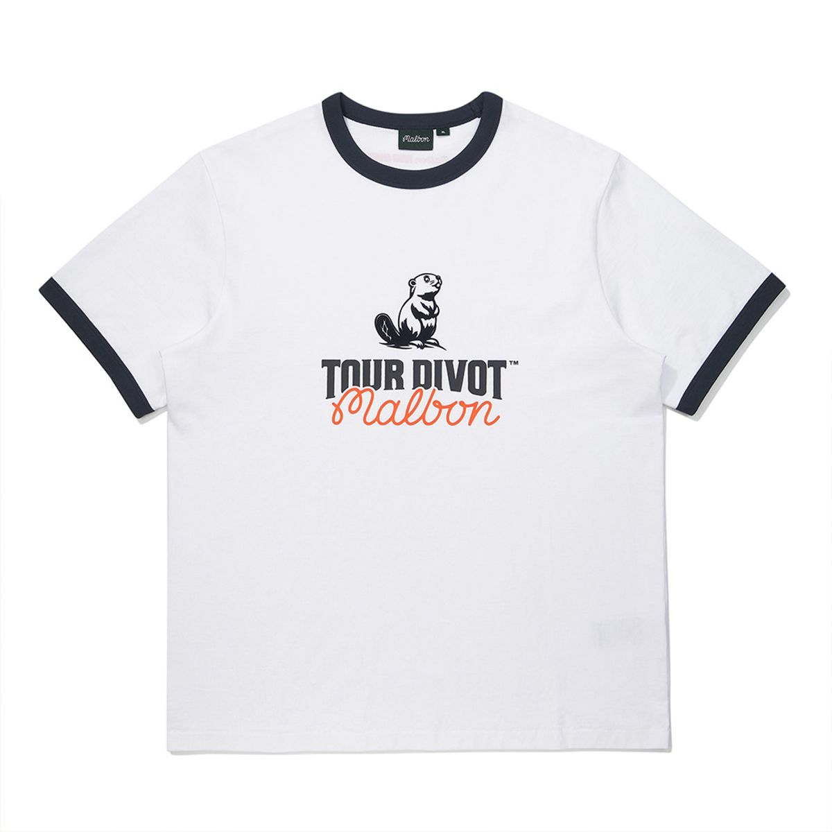 말본 골프(MALBON GOLF) [Tour Divot] 링거 티셔츠 OFF WHITE