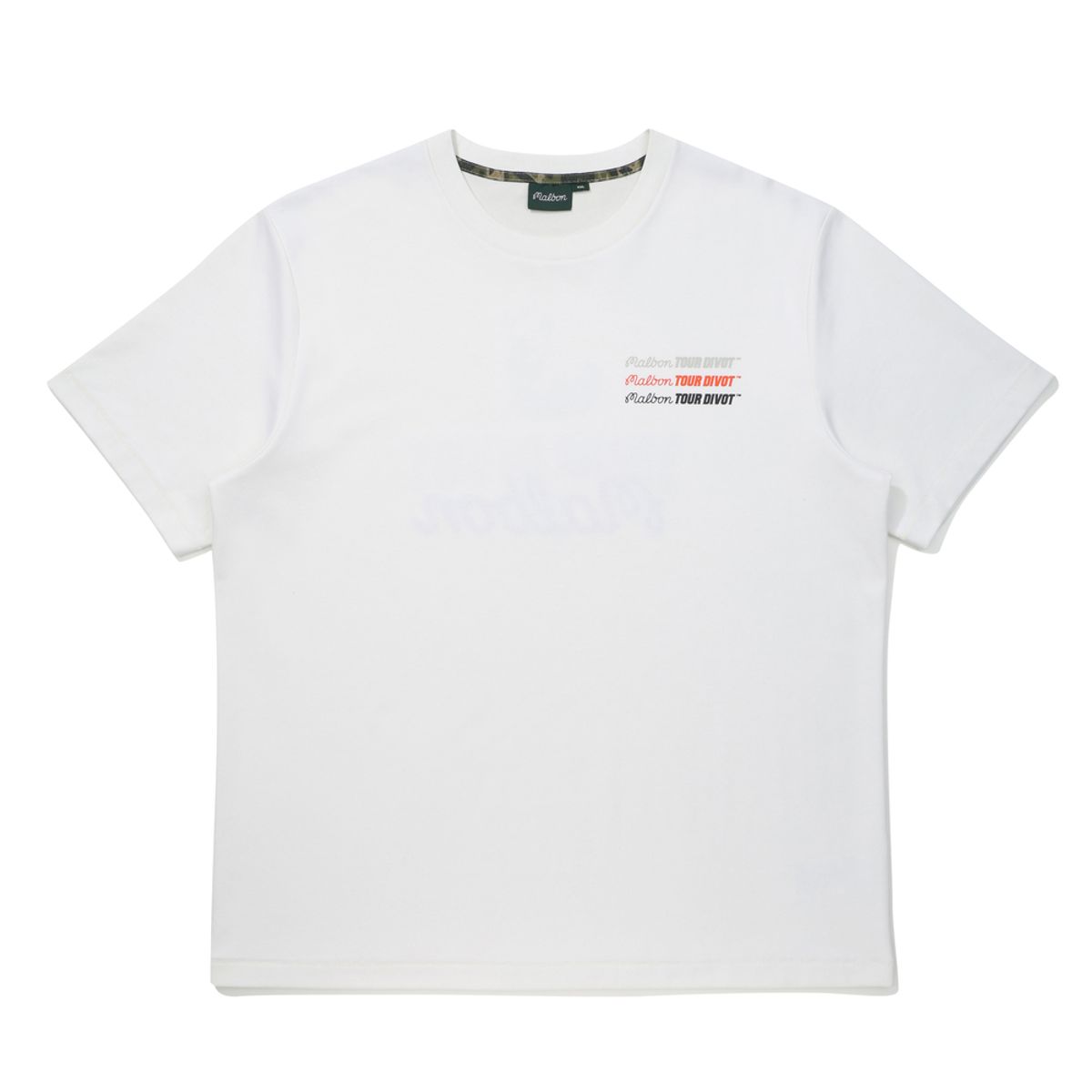 말본 골프(MALBON GOLF) [Tour Divot] 레터링 포인트 반팔 티셔츠 OFF WHITE