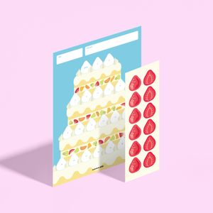 키즈 목표달력+스티커 케이크 초등 포도알 칭찬스티커