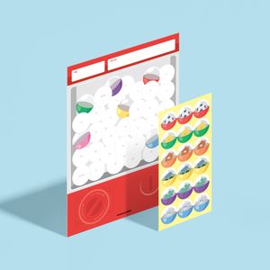 키즈 목표달력+스티커 뽑기 초등 포도알 칭찬스티커