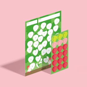 키즈 목표달력+스티커 딸기 초등 포도알 칭찬스티커