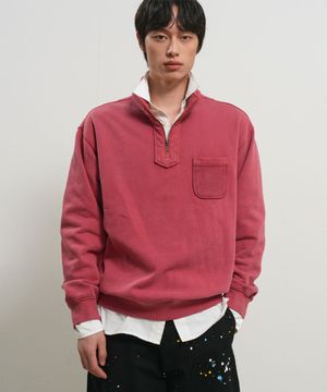 MAN 포켓 하프 집업 맨투맨 [RED] / GF1MSS004