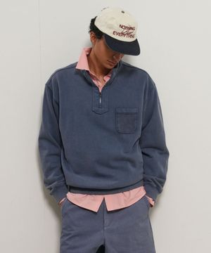 MAN 포켓 하프 집업 맨투맨 [NAVY] / GF1MSS004