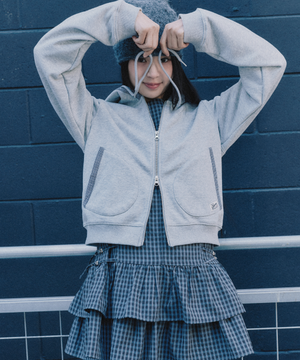 [서지수PICK] 체크배색 후드집업_MIWJMG426C