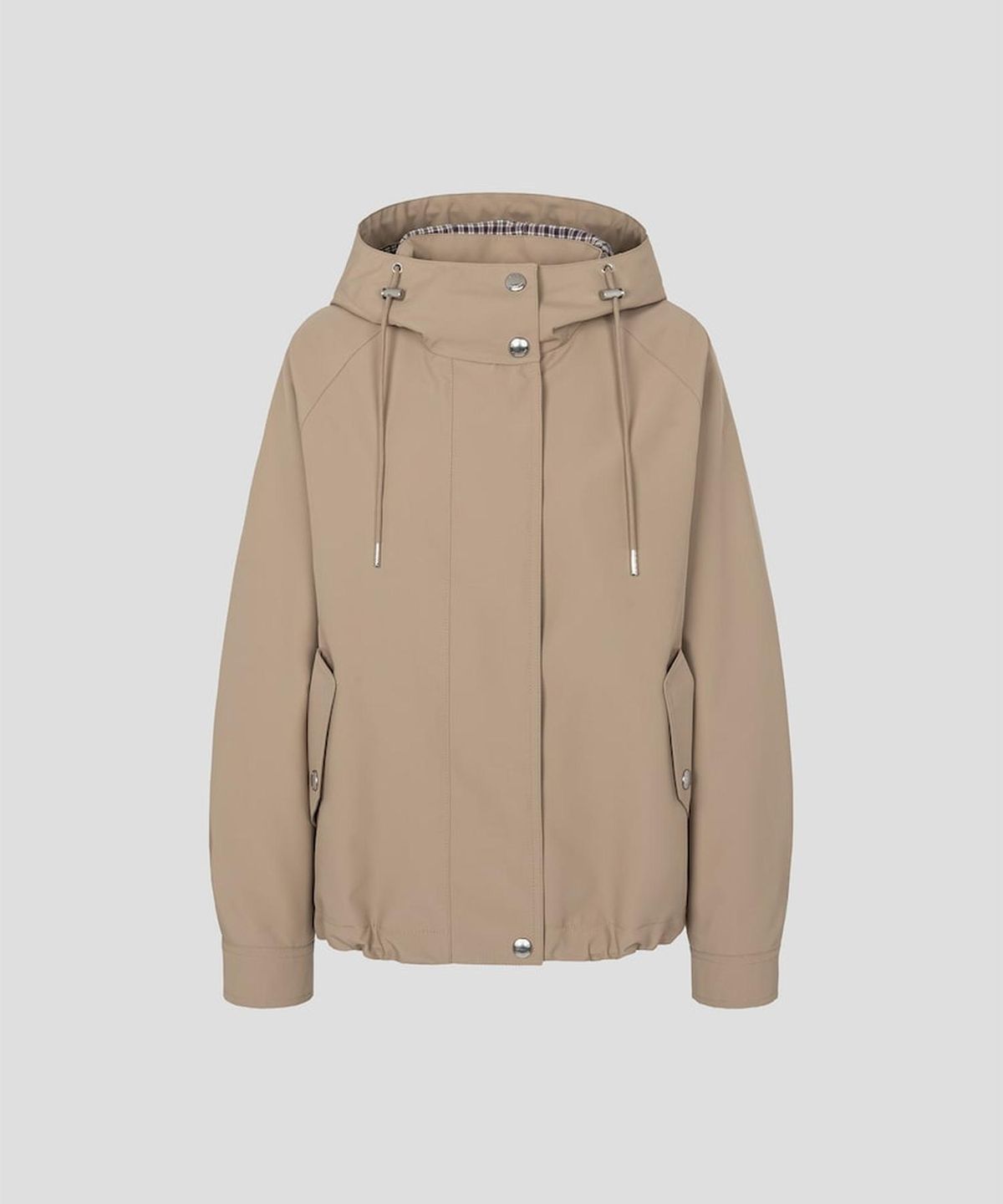 빈폴 레이디스(BEANPOLE LADIES) 폴리 볼륨 후드 점퍼  베이지 (BF6239C04A)