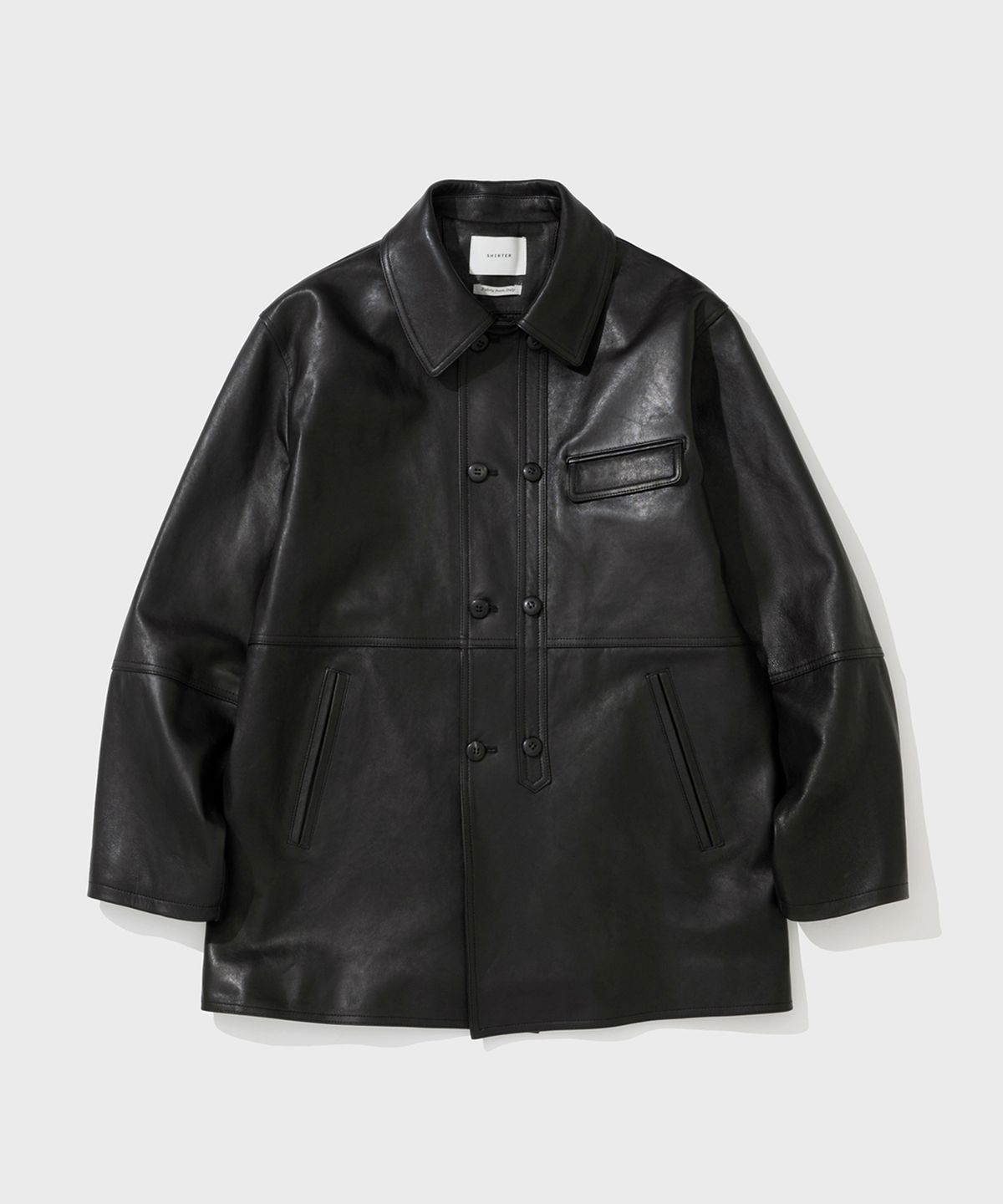 셔터(SHIRTER) LC LEATHER CAR COAT (BLACK)