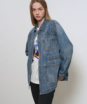 더블 포켓 데님 워크 자켓 [BLUE] / GF1LJK512