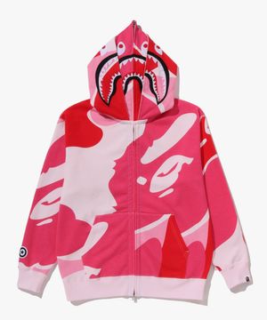 메가 ABC 카모 더블 샤크 릴렉스드 핏 풀 집 후드(M) PINK