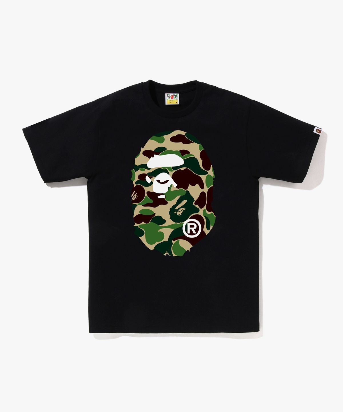 베이프(BAPE) ABC 카모 빅 에이프 헤드 티셔츠(M) BLACK/GREEN