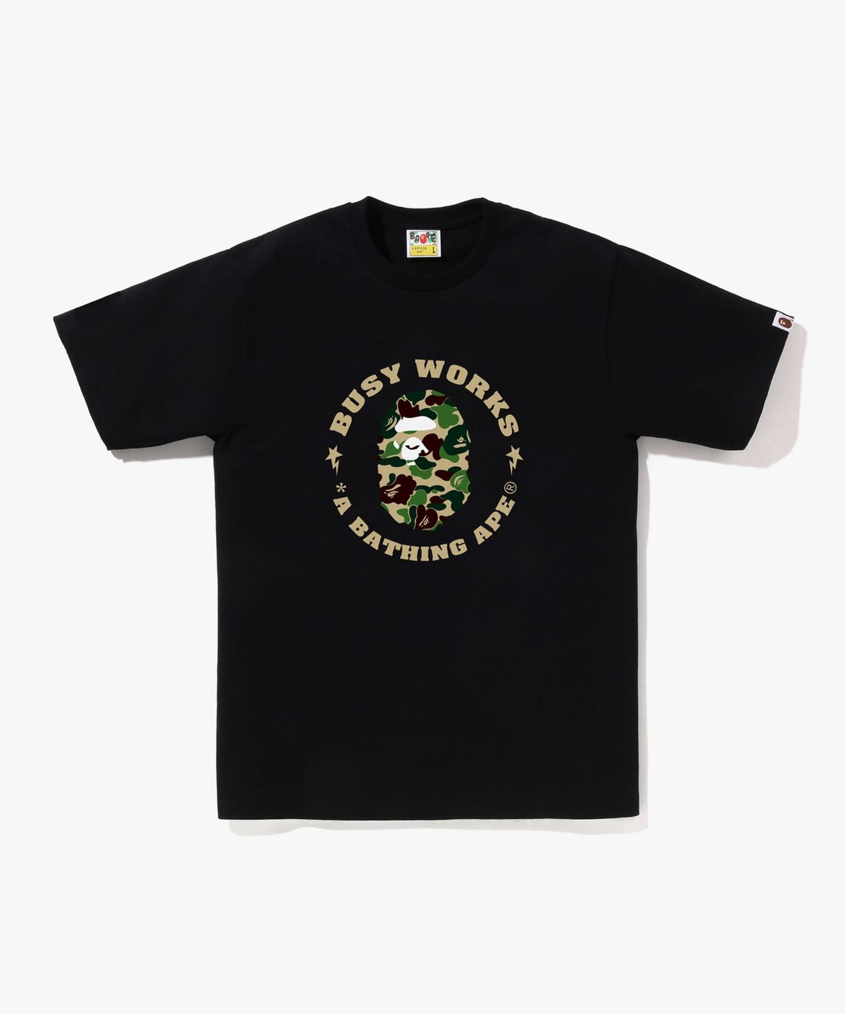 베이프(BAPE) ABC 카모 비지 웍스 스타 티셔츠(M) BLACK/GREEN