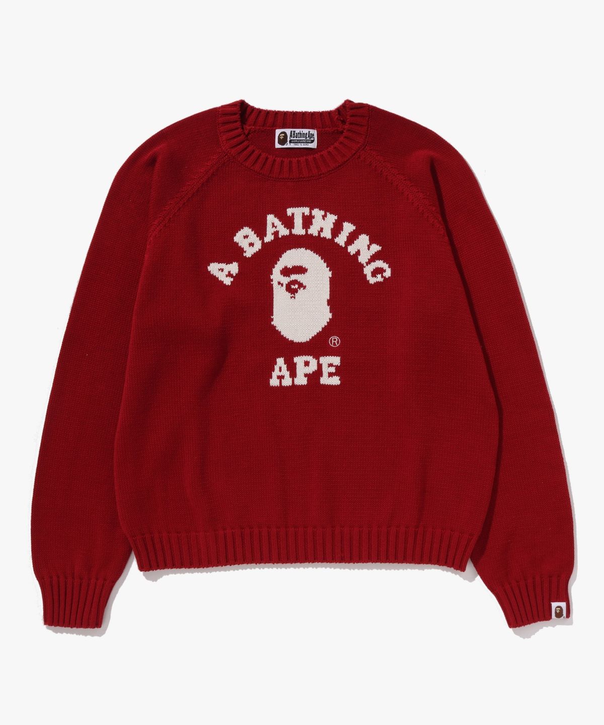 베이프(BAPE) 콜리지 니트 스웨터(W) BURGUNDY