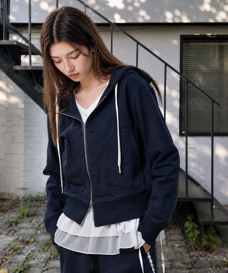 스냅 후드집업 [NAVY] / GF1LJP511
