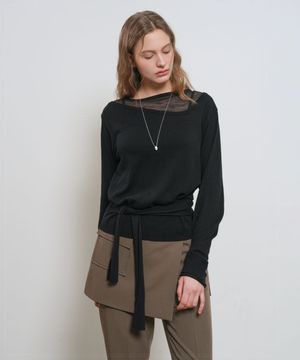 타이 언발란스 레이어드 풀오버 [BLACK] / GF1LKP521