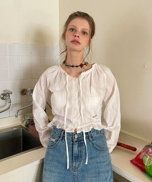 Noa frill lace blouse - Ivory