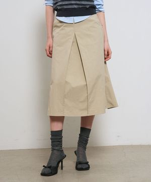 스플릿 에이라인 미디 스커트 [BEIGE] / GF1LSK506