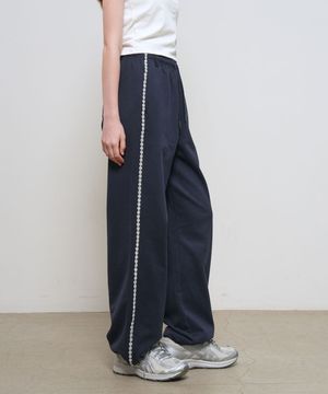 레이스 트리밍 스웨트 팬츠 [NAVY] / WBE2L11505