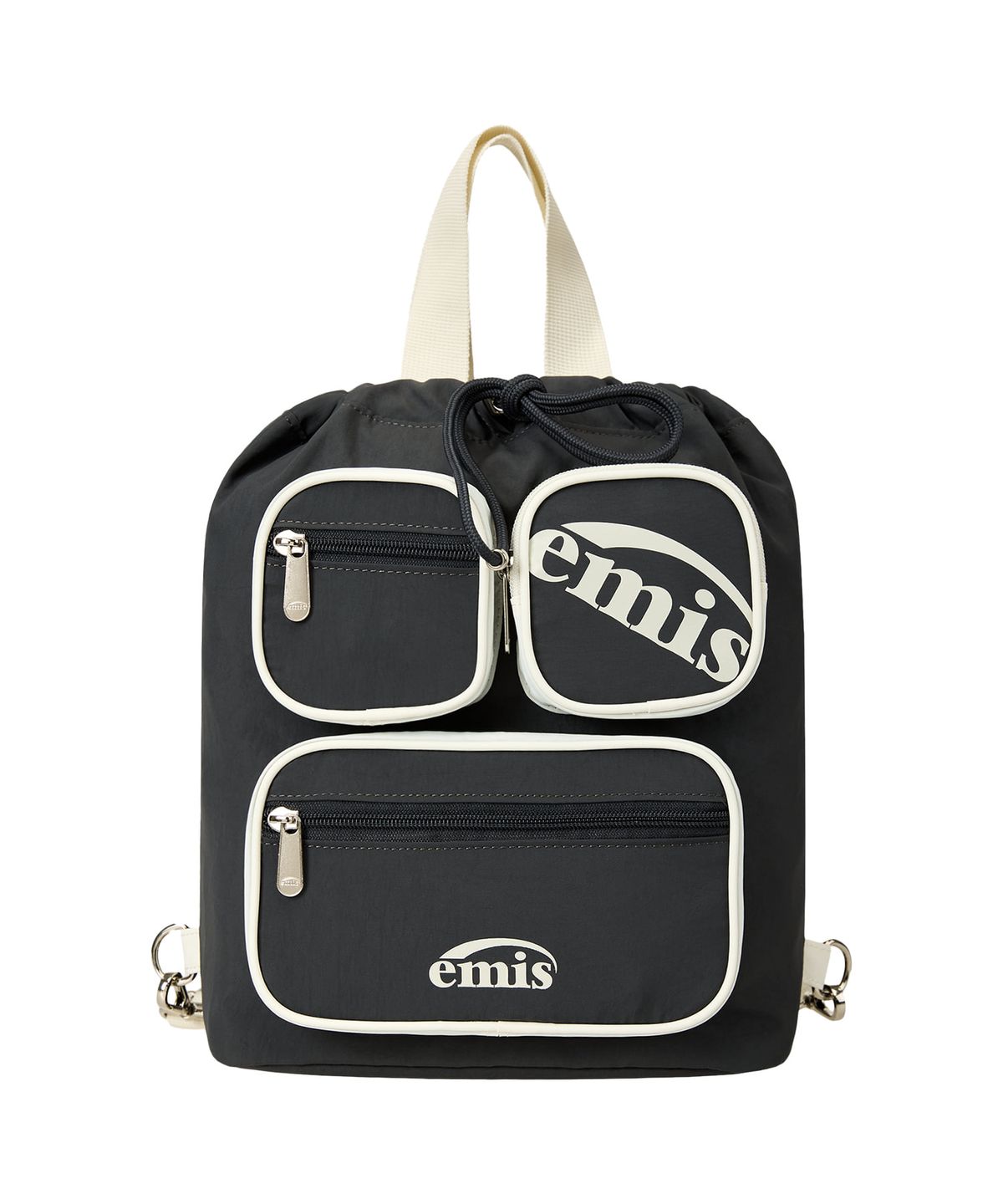이미스(EMIS) NYLON COLOR-BLOCK BACKPACK-CHARCOAL