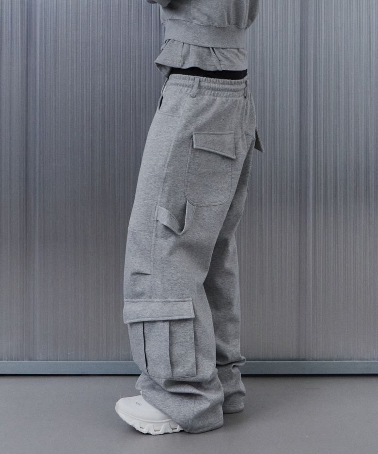 Oblique Pocket Wide Cargo Sweat Pants