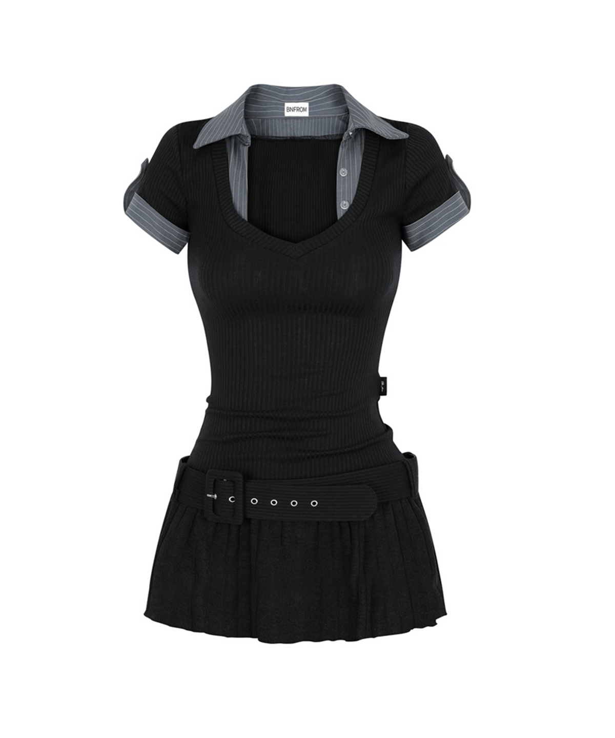 비엔프롬(BNFROM) STUDY WASIT BELT DRESS [BLACK]