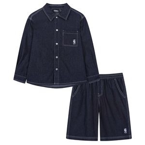 데님 셔츠 세트(K261ST120P) 블루